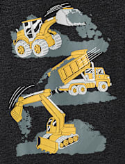 Baby And Toddler Boys Construction Vehicles Graphic Tee