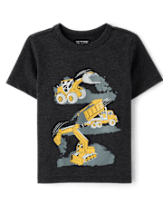 Baby And Toddler Boys Construction Vehicles Graphic Tee
