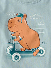 Baby And Toddler Boys Capybara Scooter Graphic Tee