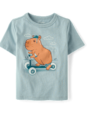 Baby And Toddler Boys Capybara Scooter Graphic Tee