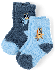 Baby And Toddler Boys Bluey™ Embroidered Cozy Socks 2-Pack
