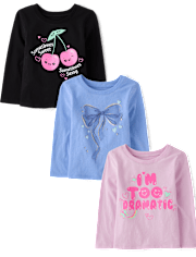 Baby And Toddler Girls Positivity Graphic Tee 3-Pack