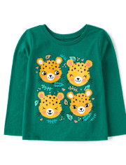 Baby And Toddler Girls Cheetahs Graphic Tee