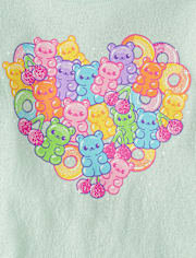 Baby And Toddler Girls Gummy Heart Graphic Tee