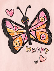 Baby And Toddler Girls Butterfly Graphic Tee
