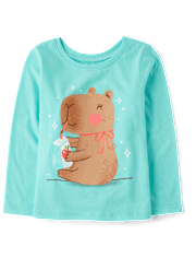Baby And Toddler Girls Juicebox Capybara Graphic Tee
