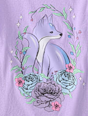 Girls Fox Flowers Graphic Tee
