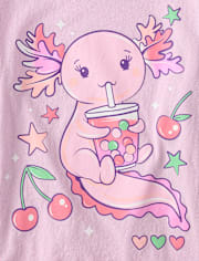 Girls Axolotl Doodles Graphic Tee