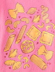 Girls Pasta Shapes Graphic Tee