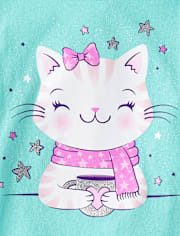 Girls Cat Cocoa Graphic Tee