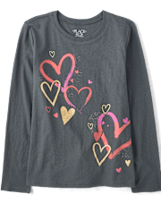 Girls Hearts Graphic Tee
