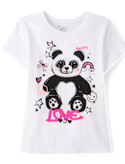 Girls Panda Love Graphic Tee