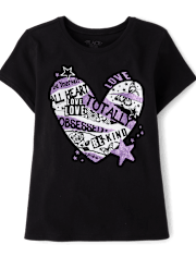 Girls Graffiti Heart Graphic Tee