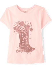 Girls Cowgirl Boots Graphic Tee