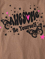 Girls Be Yourself Butterfly Graphic Tee