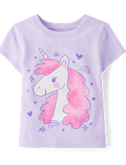 Baby And Toddler Girls Unicorn Graphic Tee