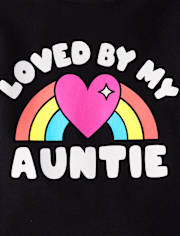Baby And Toddler Girls Loved By My Auntie Graphic Tee