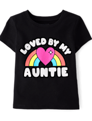 Baby And Toddler Girls Loved By My Auntie Graphic Tee