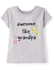 Baby And Toddler Girls Awesome Like Grandpa Graphic Tee