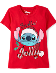 Girls Stitch™ Jolly Christmas Graphic Tee