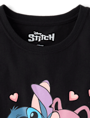 T-shirt graphique Stitch™ pour filles, spécial Saint-Valentin