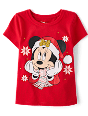 Baby And Toddler Girls Minnie Mouse™ Snowflake Christmas Graphic Tee