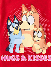Baby And Toddler Girls Bluey™ Hugs And Kisses Valentine's Day Graphic Tee