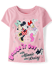 Baby And Toddler Girls Minnie Mouse™ And Daisy Dancing Glitter Graphic Tee