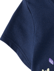 Baby And Toddler Girls Frozenâ¢ Elsa Forest Glitter Graphic Tee