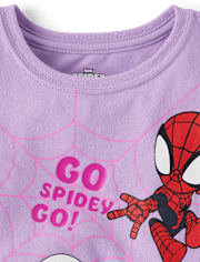 T-shirt graphique métallisé Spidey et ses amis pour bébés et petites filles