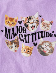 Girls Major Cattitude Graphic Tee