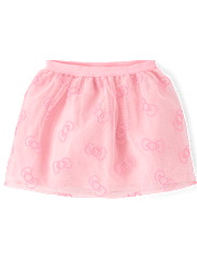 Girls Hello Kitty® Embroidered Bow Mesh Skirt