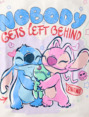 Girls Stitch™ Nobody Gets Left Behind Glitter Oversized Graphic Tee