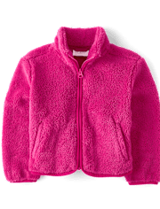 Girls Heavyweight Sherpa Zip Up Jacket