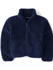 Girls Heavyweight Sherpa Zip Up Jacket