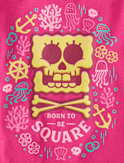 Girls SpongeBob SquarePantsâ¢ Skull And Crossbones Graphic Tee