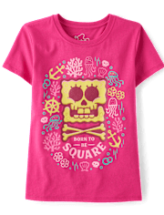 Girls SpongeBob SquarePantsâ¢ Skull And Crossbones Graphic Tee