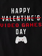 T-shirt graphique pour garçons, Journée des jeux vidéo, Saint-Valentin
