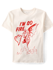 T-shirt graphique pour garçons, Saint-Valentin, « I'm So Fire Dragon »