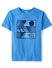 Boys Sports Balls Puff Print Graphic Tee