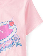 Girls Sweet Heart Cake Graphic Tee