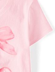 Girls Valentine's Day Bow Cherries Graphic Tee