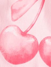 Girls Valentine's Day Bow Cherries Graphic Tee