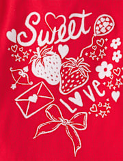 Girls Valentine's Day Sweet Doodles Graphic Tee
