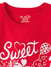 T-shirt graphique « Douces gribouillis » pour la Saint-Valentin (filles)