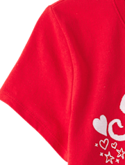 T-shirt graphique « Douces gribouillis » pour la Saint-Valentin (filles)