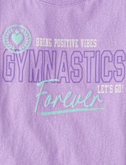 Girls Gymnastics Forever Puff Print Graphic Tee