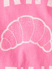 Girls Paris Je T'aime Croissant Graphic Tee