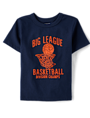 Baby And Toddler Boys Big League Basketball Puff Print Graphic Tee