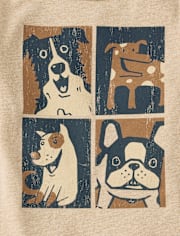 Baby And Toddler Boys Dog Faces Graphic Tee